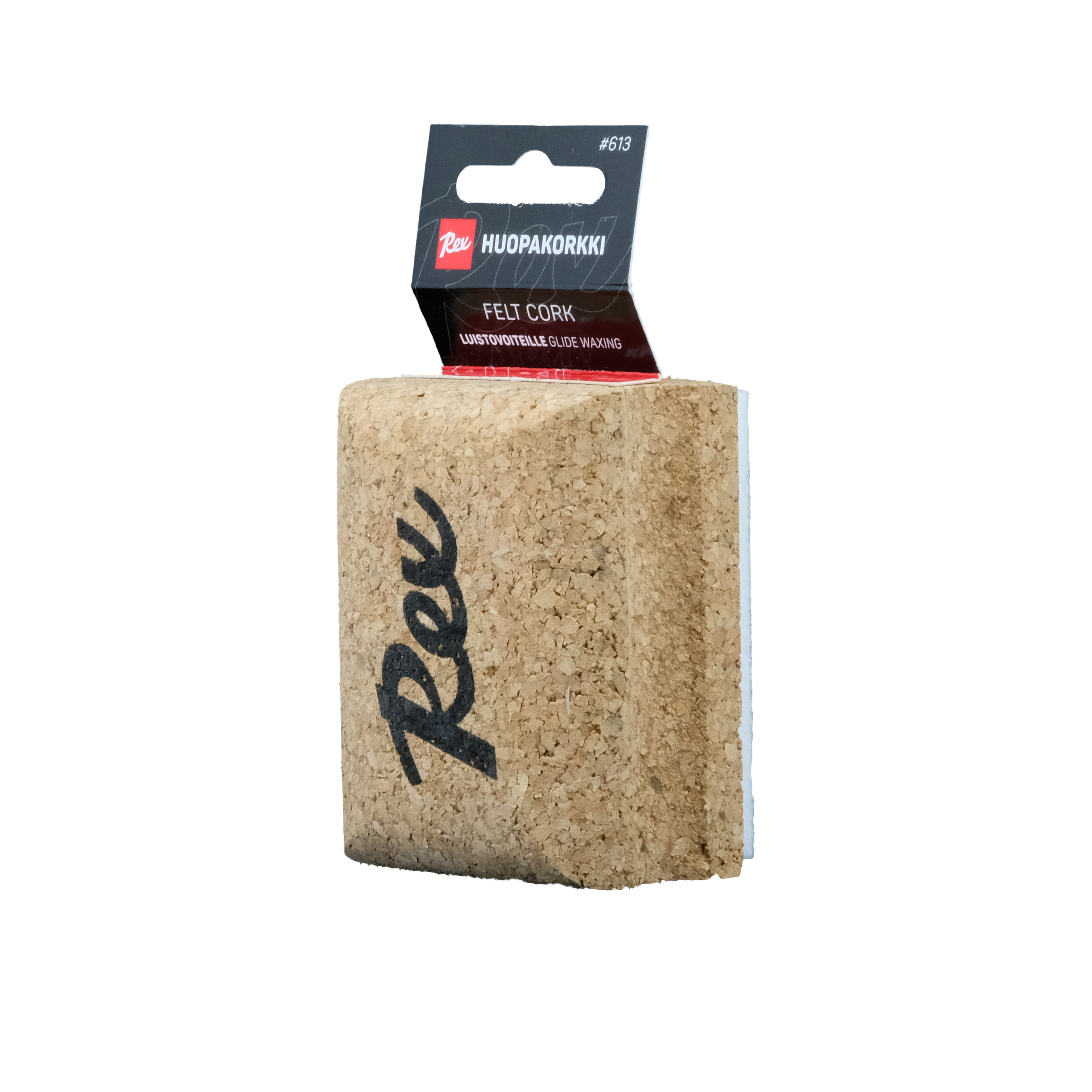 Cross country ski glide wax buffing felt cork